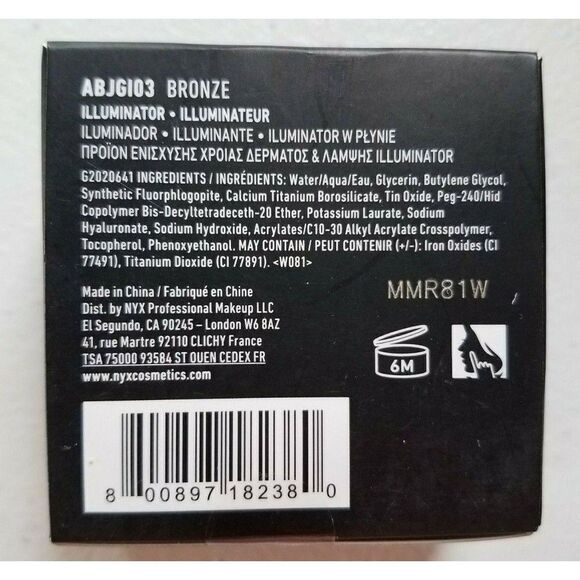 #103 Bronze NYX Professional Makeup A Bit Jelly Body Sparkling Gel Vegan - Picture 3 of 5